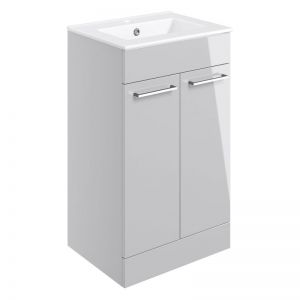 Moods Tempus Grey Gloss 500 Floor Standing Unit and Basin