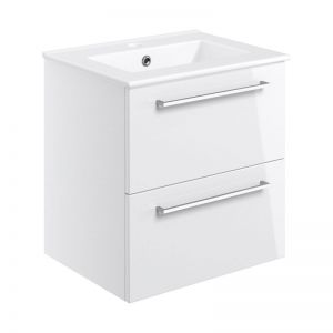 Moods Tempus White Gloss 500 Wall Mounted Unit and Basin