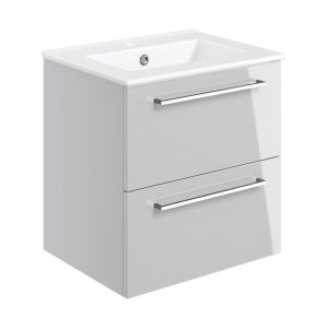 Moods Tempus Grey Gloss 500 Wall Mounted Unit and Basin