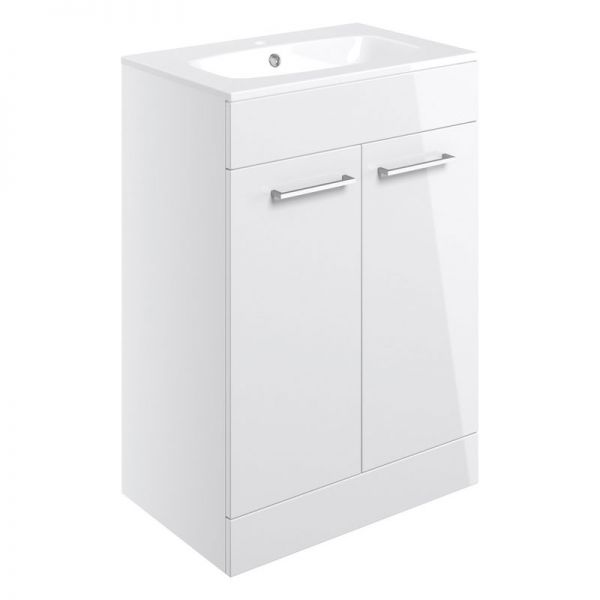 Moods Tempus White Gloss 600 Floor Standing Unit and Basin