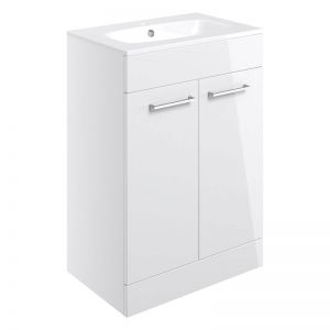 Moods Tempus White Gloss 600 Floor Standing Unit and Basin