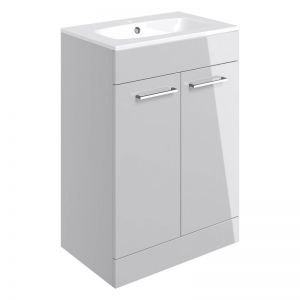 Moods Tempus Grey Gloss 600 Floor Standing Unit and Basin