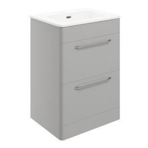 Moods Gabwell 600 Grey Gloss 2 Drawer Floor Standing Unit and Basin