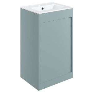 Moods Elmscott 500mm Matt Sea Green Floor Standing Unit and Basin