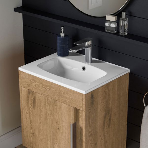 Moods Elmscott 500mm Seville Oak Floor Standing Unit and Basin #2
