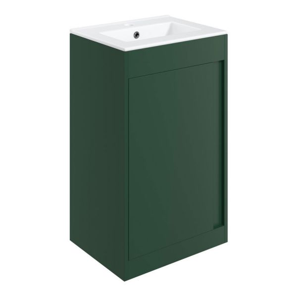 Moods Elmscott 500mm Matt Conifer Green Floor Standing Unit and Basin