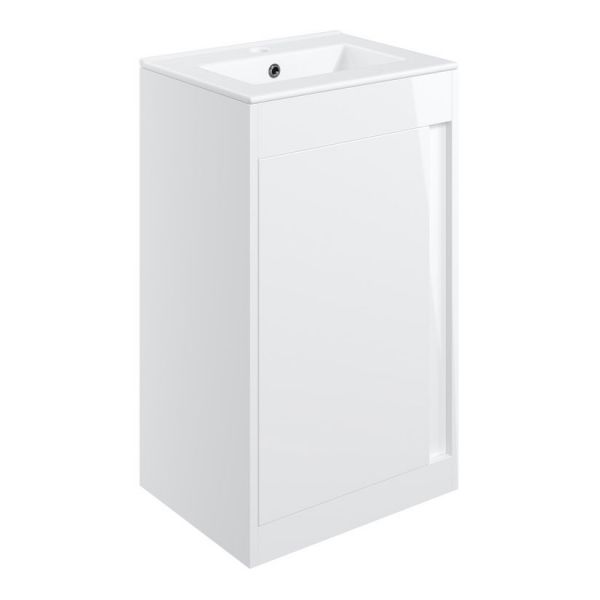 Moods Elmscott 500mm White Gloss Floor Standing Unit and Basin