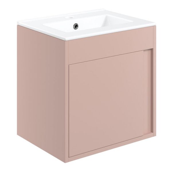 Moods Elmscott 500mm Matt Antique Rose Wall Mounted Unit and Basin