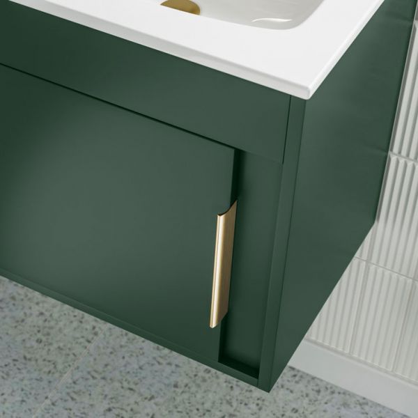 Moods Elmscott 500mm Matt Conifer Green Wall Mounted Unit and Basin #4