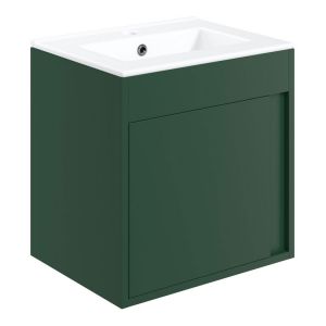 Moods Elmscott 500mm Matt Conifer Green Wall Mounted Unit and Basin