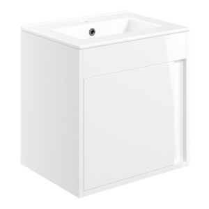 Moods Elmscott 500mm White Gloss Wall Mounted Unit and Basin