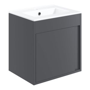 Moods Elmscott 500mm Matt Graphite Grey Wall Mounted Unit and Basin