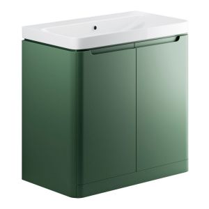 Moods Lapford Sage Green 800mm Floor Standing Vanity Unit and Ceramic Basin