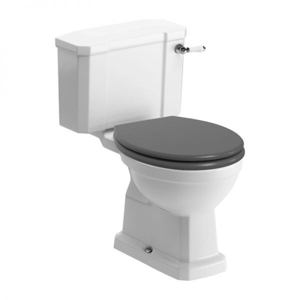 Moods Classico Open Back Close Coupled Toilet with Grey Ash Seat
