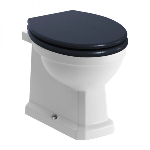 Moods Classico Back To Wall Toilet Pan Inc Indigo Ash Seat and Cover