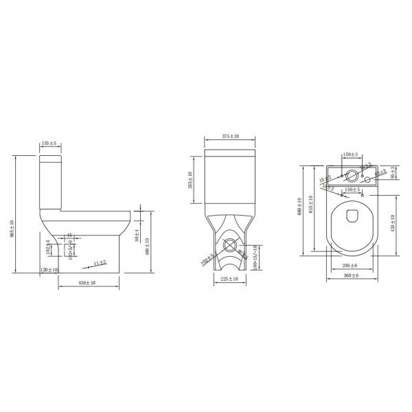Moods Laura Comfort Height Open Back Close Coupled Toilet #4