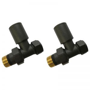 Moods Anthracite Straight Radiator Valves