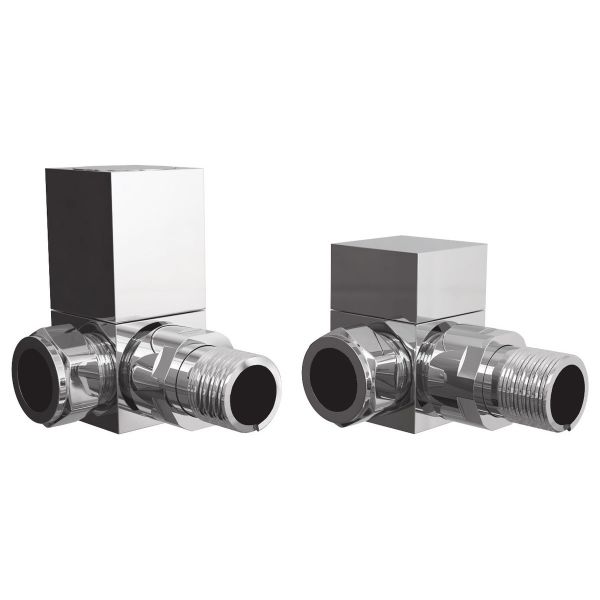 Moods Chrome Corner Square Radiator Valves