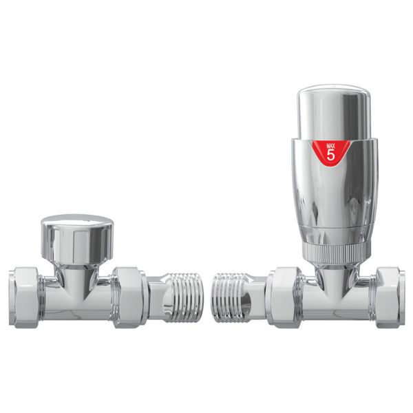 Moods Chrome Straight Thermostatic Radiator Valves