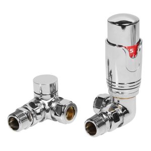 Moods Chrome Corner Thermostatic Radiator Valves