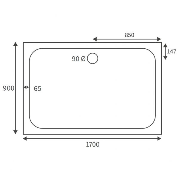 Moods Deluxe 45mm Low Profile Rectangular Shower Tray 1700 x 900mm #3
