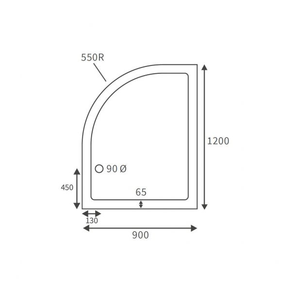 Moods Deluxe 45mm Low Profile Offset Quadrant Left Hand Shower Tray 1200 x 900mm #3