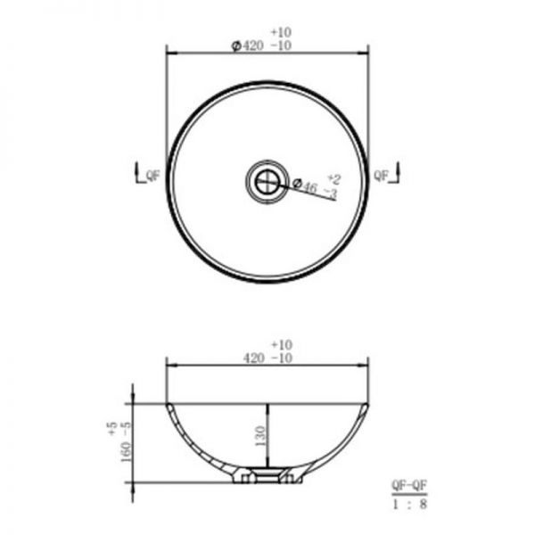 Moods Globo 410mm Round Countertop Washbowl Basin #4