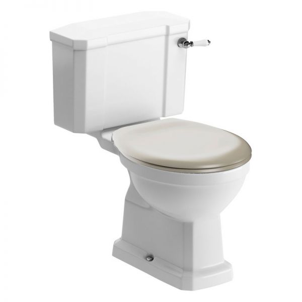Moods Classico Open Back Close Coupled Toilet with Matt Latte Seat
