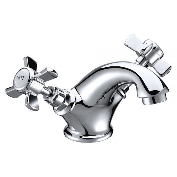 Moods Milbank Deck Mounted Chrome Basin Mixer Tap with Waste