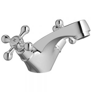 Moods Deco Deck Mounted Chrome Basin Mixer Tap with Waste