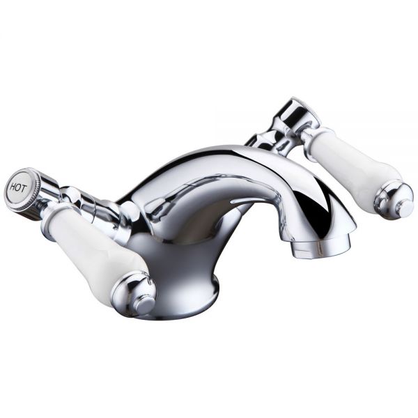 Moods Hempstead Deck Mounted Chrome Basin Mixer Tap with Waste