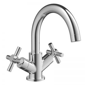 Moods Auckland Deck Mounted Chrome Basin Mixer Tap with Waste