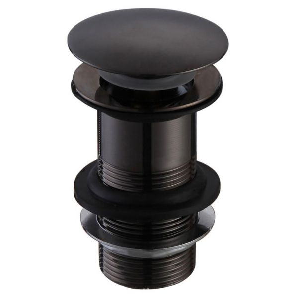 Moods Mushroom Top Matt Black Click Clack Unslotted Basin Waste