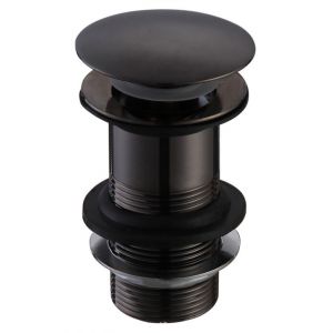 Moods Mushroom Top Matt Black Click Clack Unslotted Basin Waste