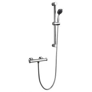Moods Volos Low Pressure Thermostatic Bar Shower Valve with Riser Kit