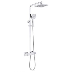Moods Rhodes Cool Touch Thermostatic Bar Valve with Riser and Overhead Shower Kit