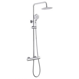 Moods Serres Cool Touch Thermostatic Bar Valve with Riser and Overhead Shower Kit