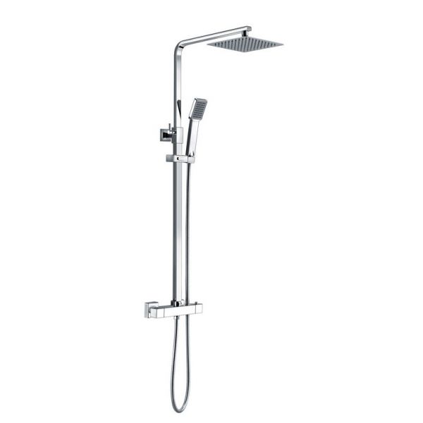 Moods Chania Thermostatic Bar Valve with Riser and Overhead Shower Kit