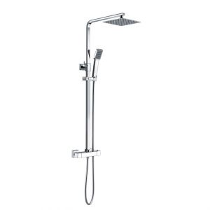 Moods Chania Thermostatic Bar Valve with Riser and Overhead Shower Kit