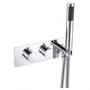 Moods Argos Chrome Horizontal Two Outlet Thermostatic Shower Valve Kit