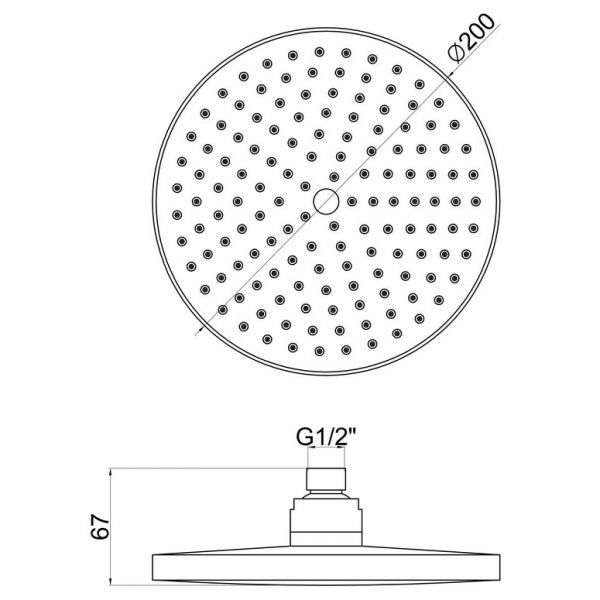 Moods Chrome Plated ABS Round Shower Head 200mm #2