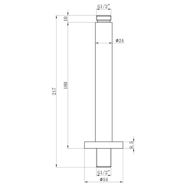 Moods Chrome Round Ceiling Shower Arm 180mm #2