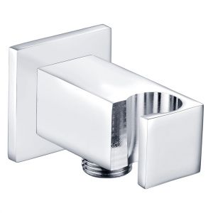 Moods Chrome Square Wall Outlet Elbow with Handset Holder