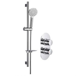 Moods Patras Chrome Single Outlet Thermostatic Riser Rail Shower Pack