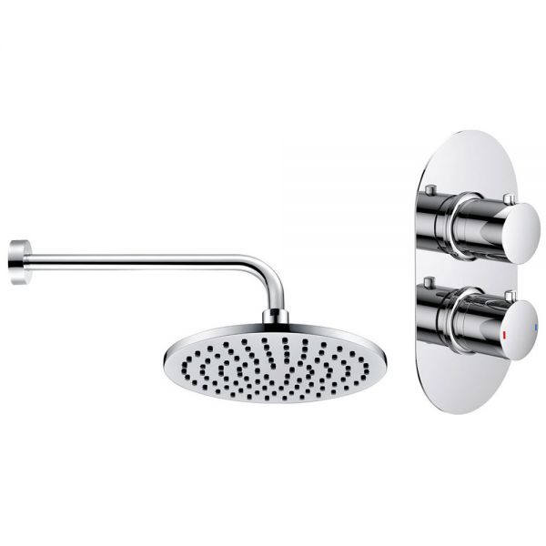 Moods Patras Chrome Single Outlet Thermostatic Overhead Shower Pack