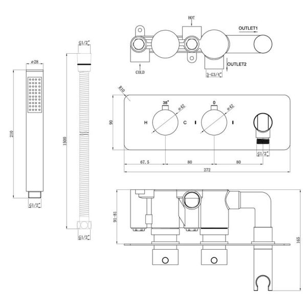 Moods Argos Chrome Two Outlet Thermostatic Shower Pack #2
