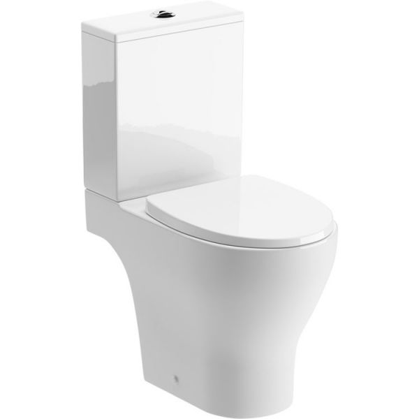 Moods Fuschia Rimless Close Coupled Part Shrouded WC Inc Soft Close Toilet Seat