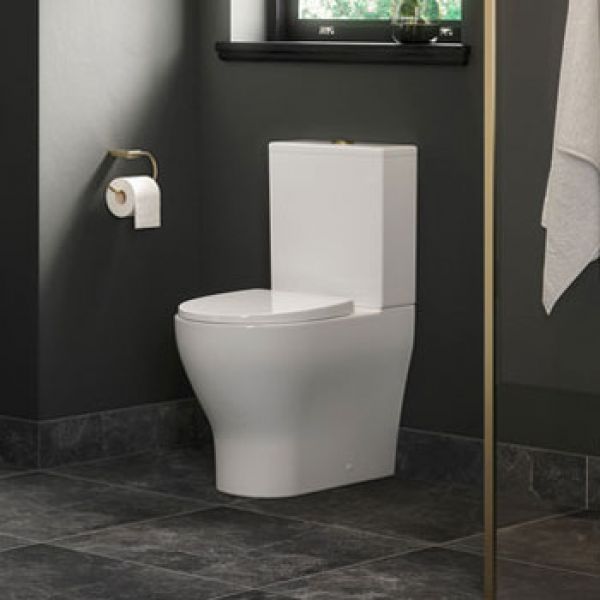 Moods Fuschia Rimless Short Projection Closed Back Close Coupled Toilet #2