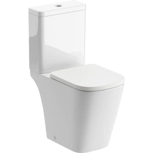 Moods Linden Rimless Close Coupled Part Shrouded WC Inc Soft Close Toilet Seat