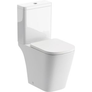 Moods Linden Rimless Close Coupled Part Shrouded Short Projection WC Inc Soft Close Toilet Seat